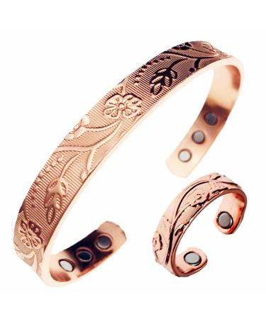 LONGRN-Pure Copper Magnetic Ring & Bracelet Adjustable Size for Women