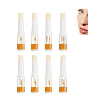 YOENBG Turmeric Moisturizing Lip Balm - Moisturizing - Soothing for Dry Lips - Lip Balm with Turmeric Root - Natural Ingredients for Dry and Chapped Lips (8 Pcs)