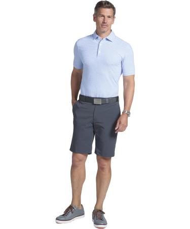 IBKUL Men's Athleisure Wear Sun Protective UPF 50+ Icefil Tech Circle O's Print Polo, Candy Pink/Peri, X-Large - Buy Online on GoSupps.com