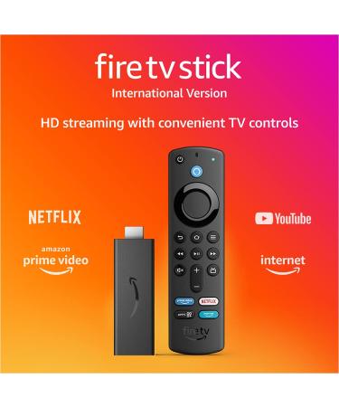 Fire TV Stick (International Version), HD streaming device, Alexa Voice Remote