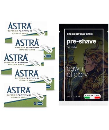 Buy The Goodfellas Smile 25 Astra Platinum Razor Blades & Pre-Beard Dawn of Glory - Premium Shaving Supplies for a Close Smooth Shave - Worldwide Shipping - Buy Online on GoSupps.com