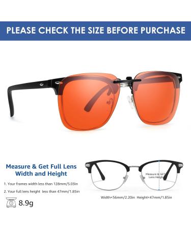 Clip-On Blue Light Blocking Glasses for Prescription - Fit Over for Men & Women - Dark Amber (99%) - Ideal for Computer TV & Gaming - Buy Online on GoSupps.com