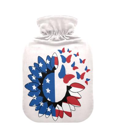 Heat bottle with reference 2 L hard-wearing warm-up bag for handwheel warmer shoulder and neck pain cramps heating press and heat therapy patterns of butterflies butterflies yellow