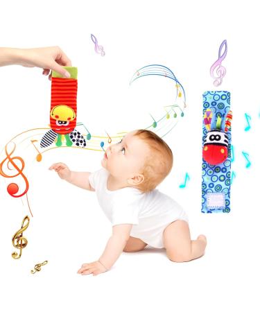 Accevo 4PCs Rattles Baby Socks & Toys | Newborn Early Education Gifts for 0-6 Months | Multicolor Baby Toys for Boys & Girls - Buy Online on GoSupps.com