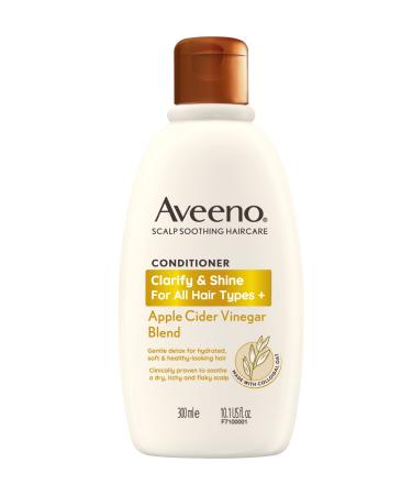 Aveeno Clarify and Shine Apple Cider Vinegar Scalp Soothing Conditioner for all Hair Types 300ml 300 ml (Pack of 1) - Buy Online on GoSupps.com