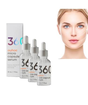 360 Micro Capsules Serum, 30ml Hyaluronic Acid Anti-Wrinkle Serum, Facial Moisturizer Lightening Spots Brightening, Shrinking Pores (3pcs)