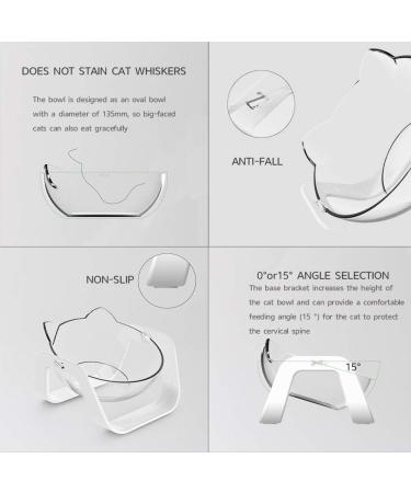 Junhonsion 15 Tilted Platform Cat Bowl - Anti-spill, Adjustable Pet Food Water Bowl for Cats and Small Dogs - Buy Online on GoSupps.com