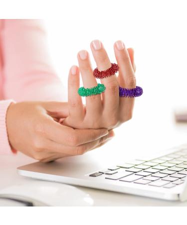 Buy Acupressure Massage Rings for Fingers Spiky Sensory Stress Relief Rings for Adults & Teens 32 Pieces in 8 Colors Fast International Shipping - Buy Online on GoSupps.com