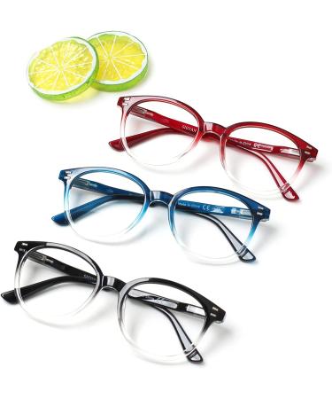 3 Pack Stylish Reading Glasses Spring Hinge Black/Tortoise 2.25x for Men and Women - Buy Online on GoSupps.com