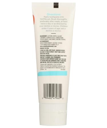 365 Whole Foods Market Kids Fluoride-Free Strawberry Toothpaste 4.2 oz - Buy Online on GoSupps.com