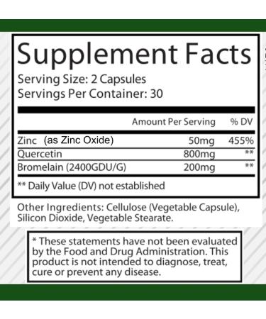 Hybrid Nutraceuticals Zinc Quercetin and Bromelain Capsules - Immune Support Joint Support Antioxidant - Buy Online on GoSupps.com