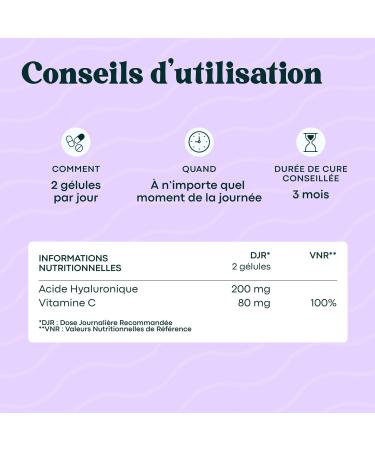 Pure Hyaluronic Acid 60 Vegan Capsules Anti-Aging + Anti-Wrinkle 800-900 kDa 1 Month Cure Skin Hydration With Vitamin C Made in France Essentials by NOVOMA - Buy Online on GoSupps.com