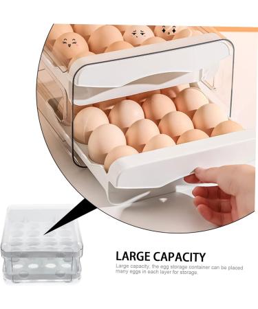 Uonlytech Egg Storage Box Eggs Drawer Thickened Egg Tray Wear-resistant Egg Tray Accessories Multifunction White 21.5x22.5x14cm - Buy Online on GoSupps.com