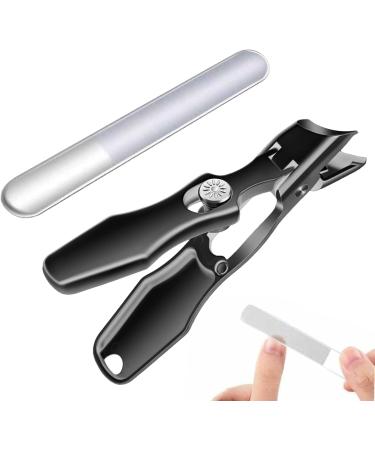 Vbnuyhim Fingernail Clippers Nail Clippers for Men Wide Neck Nail Clippers - Splash Guard Toenail Clippers for Thick Toenails Portable Nail Trimmer and Nail File Nail Clippers with Large Black - Buy Online on GoSupps.com
