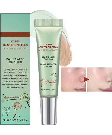 Cc Cream Red Corrector Red Correct Cc Cream red correction cream for a naturally even hydrates the skin and protection factor 15 ml green - Buy Online on GoSupps.com