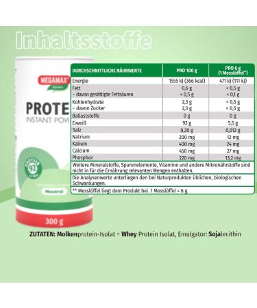 Buy Megamax Instant Protein Powder Isolate - 92% Whey Protein Low Lactose Heat-Resistant - Perfect for Shakes & Baking Ideal for Fitness & Low-Carb Diets - Buy Online on GoSupps.com
