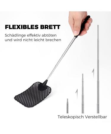 Takuza Fly Gossip - 2 Pieces Pest Control with Integrated Mosquito Scraper for Flies Wasps & Mosquitoes - Black & Blue - Buy Online on GoSupps.com