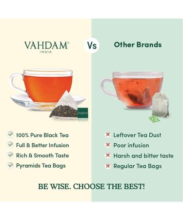 VAHDAM Organic Darjeeling Black Tea â€“ 15 Pyramid Bags | Pure Himalayan Tea, Medium Caffeine, Brew HotIced - Buy Online on GoSupps.com