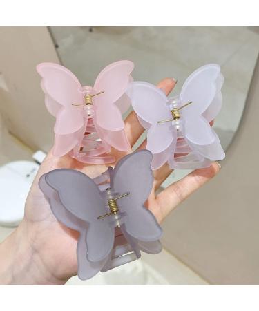 Acetate Hair Clip Simple Clip Butterfly Clip Hair Grasping Hair Accessories Suitable for All Hairstyles 6pcs Butterfly - Buy Online on GoSupps.com