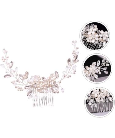 Housoutil Pearl Comb Bride Hair Accessory Flower Hairpin Comb Bride Hairpin Comb Rhinestone Hair Clips Pearl Flower Bridal Hair Clip Comb Hair Pin Wedding Hair Accessories White - Buy Online on GoSupps.com