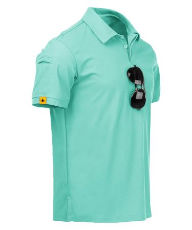 V VALANCH Mens Polo Shirts Short Sleeve Moisture Wicking Golf Polo Athletic Collared Shirt Tennis T-Shirt Tops X-Large A-turquoise Blue