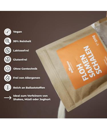 Rheinnatur Psyllium Shells 500g - Finely Ground Fiber Powder for Digestion & Baking | International Shipping - Buy Online on GoSupps.com