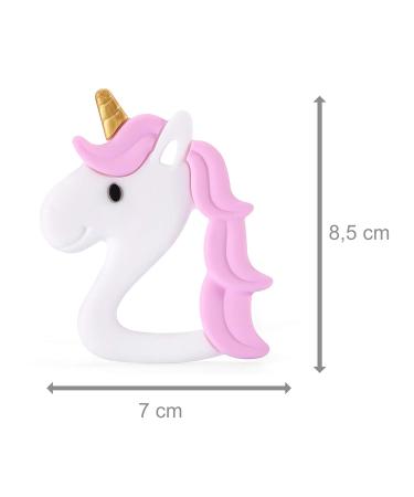 PREMYO Unicorn Teething Ring for Babies - BPA-Free Silicone Cooling Teething Aid - Pink | Relieve Teething Pain - Buy Online on GoSupps.com