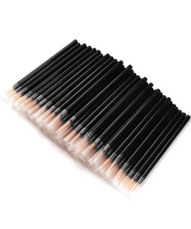TygoMall 100pcs Disposable Eyeliner Makeup Brushes With Covers On the Hair Makeup Eye Liner Tools Wands Applicator(Size: 9cm Color: Black) 0.2cm Thick