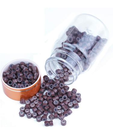 500 PCS KOCONI 5.0mm Silicone Micro Rings for Pre Bonded Hair Extensions - #5 Brown - Buy Online on GoSupps.com