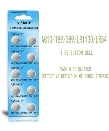 Buy 10 Pack AG10 389A LR1130 LR54 L1131 SR1130 1.5V Button Cell Coin Battery - Long-lasting Power for All Devices - Fast International Shipping - Buy Online on GoSupps.com