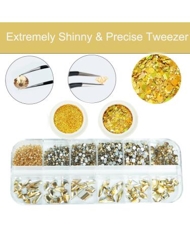 Champagne Nail Rhinestones & Glitters Kit - 60pcs Golden Gems & Flatback Stones for Nail Art & DIY Crafts - Buy Online on GoSupps.com