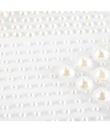 2424 Pcs Self Adhesive Beige Pearl Stickers for Hair, Face, Nails - DIY Crafts | Hair Gems, Face Gems Stick On - 18 Sheets - Buy Online on GoSupps.com