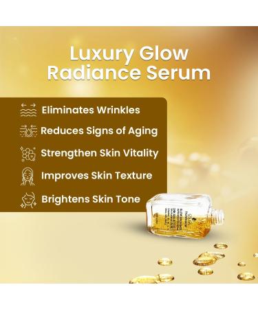 24K Gold Anti-Aging Serum with Platinum & Retinol - Deep Wrinkle Filler & Collagen Booster - Vitamin B3 C Snail Extract - Luxe Face Treatment - Buy Online on GoSupps.com
