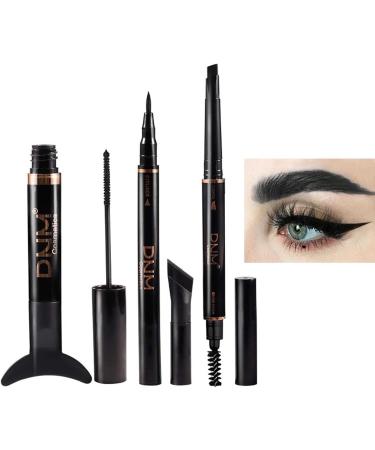 Waterproof Mascara Black Eyelash Mascara Eyeliner and Eyebrow Pencil | Eyeliner and Mascara Set Create Natural-Looking Professional Eye-Makeup Highly Pigmented Instantly Lengthen Eyelashes 06# - Buy Online on GoSupps.com