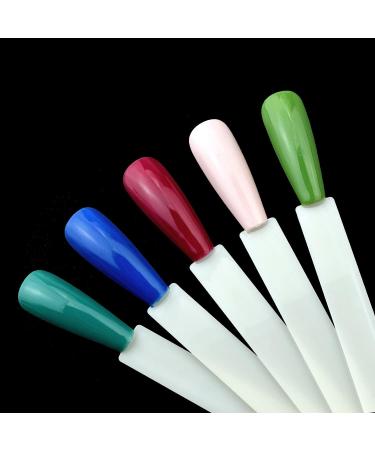 2 Sets Coffin Ballerina Fan Shape Nail Art Tips Display with Metal Split Ring Holder - NT082 (Natural) - Buy Online on GoSupps.com