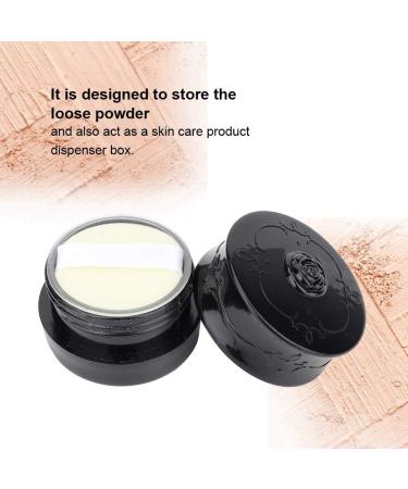 Vintage Rose Loose Powder Dispenser Box with Puff for Skin Care Makeup Storage (Black) - Buy Online on GoSupps.com