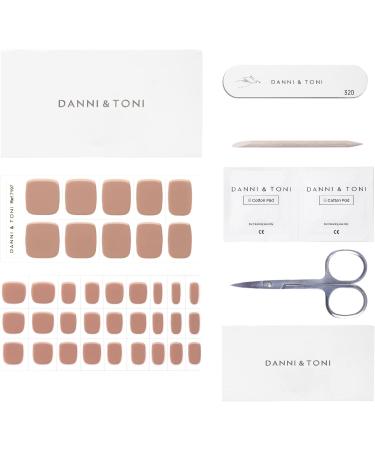 Danni & Toni Half Hardened Gel Nail Films - Cinnamon Monochrome Glossy Gel Stickers | 37 Pedicure Wraps for Perfect Toenail Art - Buy Online on GoSupps.com