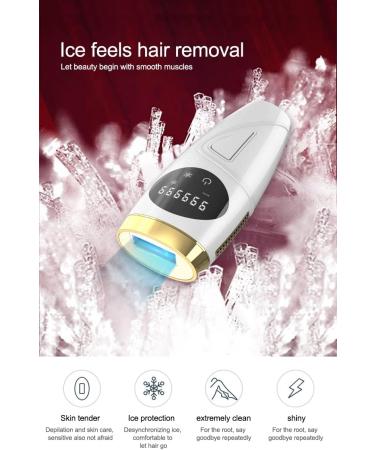 IPL Hair Removal Device with Ice Cooling Technology - 999,999 Flashes, 2 Modes, 5 Intensity Levels, Painless Permanent Hair Eraser for Men and Women - Buy Online on GoSupps.com