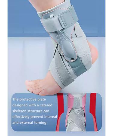 Ankle Support Brace XL - Side Stabilizers, Cross Fixing Belt - Sports Injury Recovery, Ankle Sprain Relief - Grey XL - Buy Online on GoSupps.com