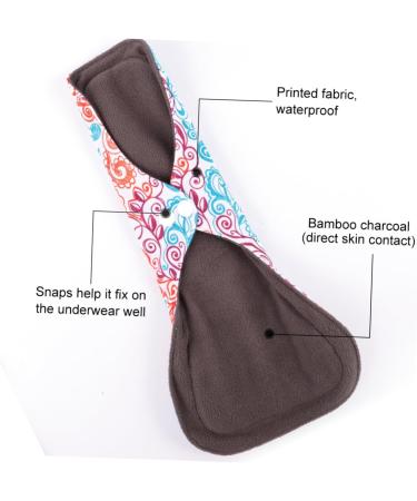 12-Pack Washable Charcoal Menstrual Pads Super Absorbent Comfortable Waterproof Night Cloth for Women | Eco-Friendly & Reusable - Buy Online on GoSupps.com