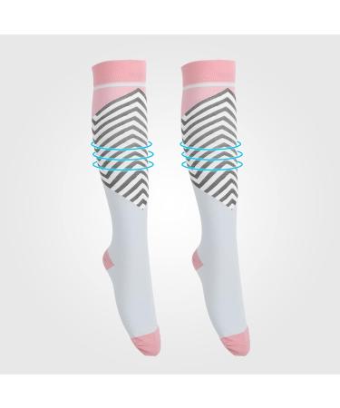 FOLOSAFENAR Varicose Vein Compression Stockings - Pink & Blue HT24 Powder Blue S/M | International Shipping Available - Buy Online on GoSupps.com