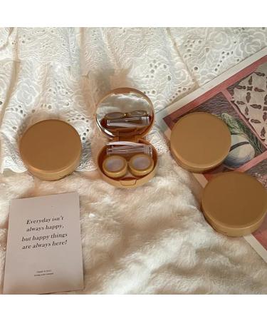 Portable Kchycv Round Contact Lens Container for Women - Travel Set in Coffee Color | Easy & Convenient Lens Storage - Buy Online on GoSupps.com