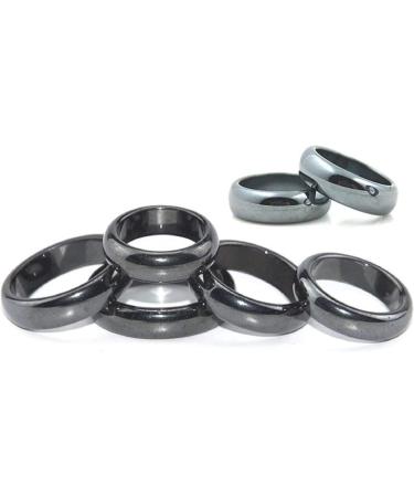 IWYKT Black Hematite Rings Set - 8 Pcs Anxiety Balance Root Chakra Black Stone Rings for Women Men - Buy Online on GoSupps.com