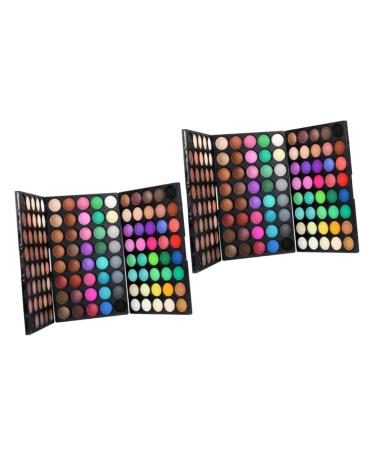 WOONEKY 2pcs 120 Powder Makeup Palette Glitter Eye Shadow Glitter Palette