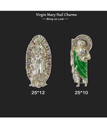 20 PCS Virgin Mary & San Judas 3D Nail Charms for Acrylic Nails - Retro Virgen De Guadalupe Nail Decorations - Buy Online on GoSupps.com