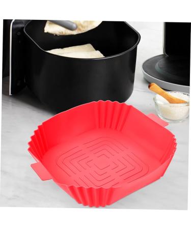 Alipis 2pcs Air Fryer Pan Airfryer Air Fryers Square Round Tray Baking Silicone Bowl Washable Accessories Redx2pcs 24X19.5X5CMx2pcs - Buy Online on GoSupps.com