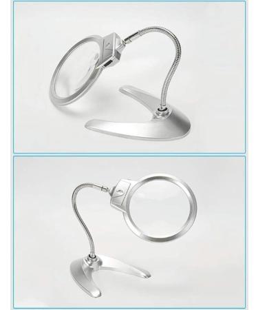 Portable Magnifier 2X 5X LED Lighted Hands Free with Light Stand - 130mm Large Illuminated Desktop Magnifier for Reading Inspection Soldering Needlework Repair Hobby Full of Stars - Buy Online on GoSupps.com
