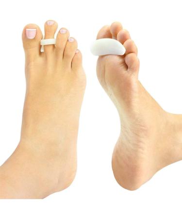 PEDIMEND Silicone Gel Toe Cap Sleeve + Silicone Gel Hammer Toe Straightener (2PAIR - 4PCS) - Overlapping Toe Nails - Prevent Painful Rubbing - Thumb Valgus Protector - Unisex - Foot Care - Buy Online on GoSupps.com