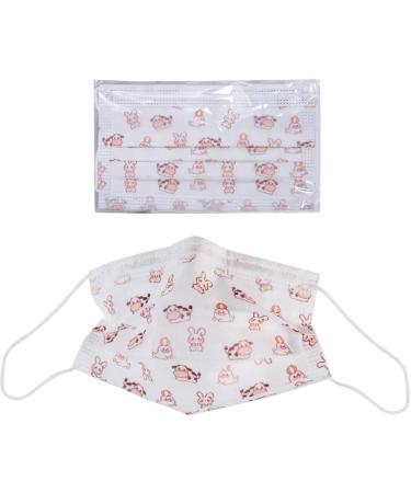 BEIBEIA Fashion Print Disposable_Masks Party Adult 3Ply Breathable Non-Woven Fabric Comfty Face Covering Unisex 20pc-31 - Buy Online on GoSupps.com