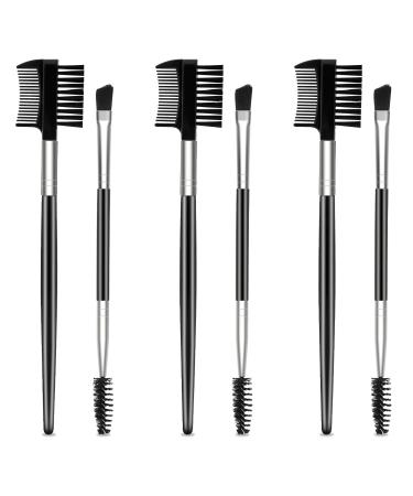 6-Piece 2-in-1 Eyebrow & Eyelash Brush Set | Double Head Makeup Tools for Women - Shop Internationally - Buy Online on GoSupps.com